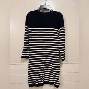 Black and White Stripped Bodycon Sweater Dress